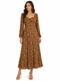 Floral Long Sleeve Maxi Dress – Elegant Flowing Style