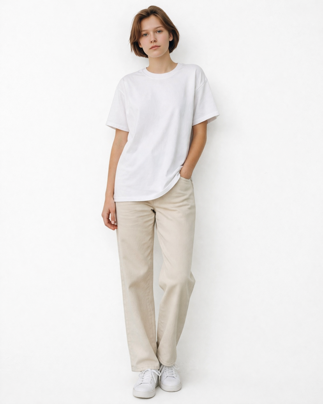 White Toy Print T-Shirt – Front Plain & Back Graphic