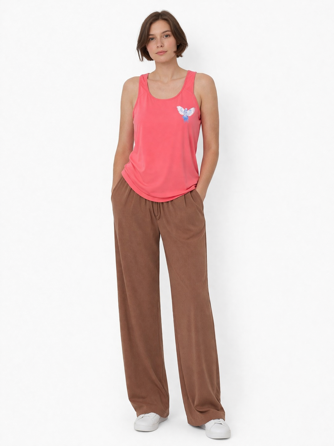 Coral Sleeveless Tank Top – Sporty Casual Fit