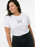 White Butterfly Print T-Shirt – Casual Chic Styl