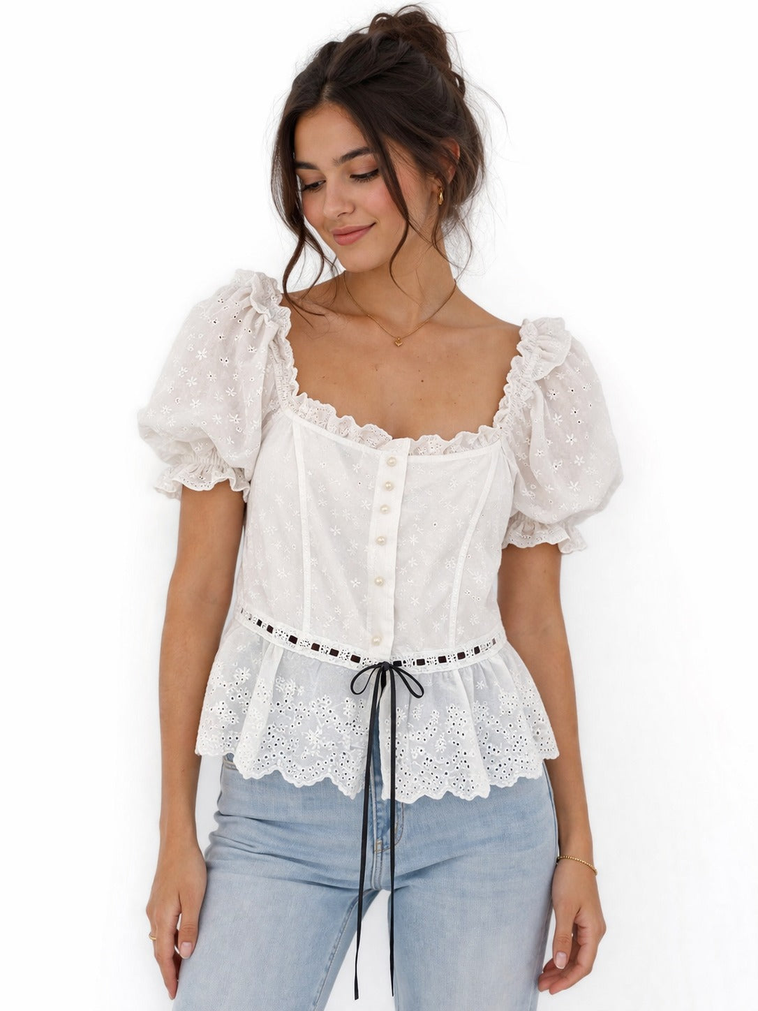 White Lace Blouse – Romantic Feminine Style