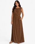 Brown Maxi Dress – Elegant Relaxed Fit