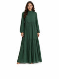 Minimal Green Maxi Dress – Elegant Modest Style