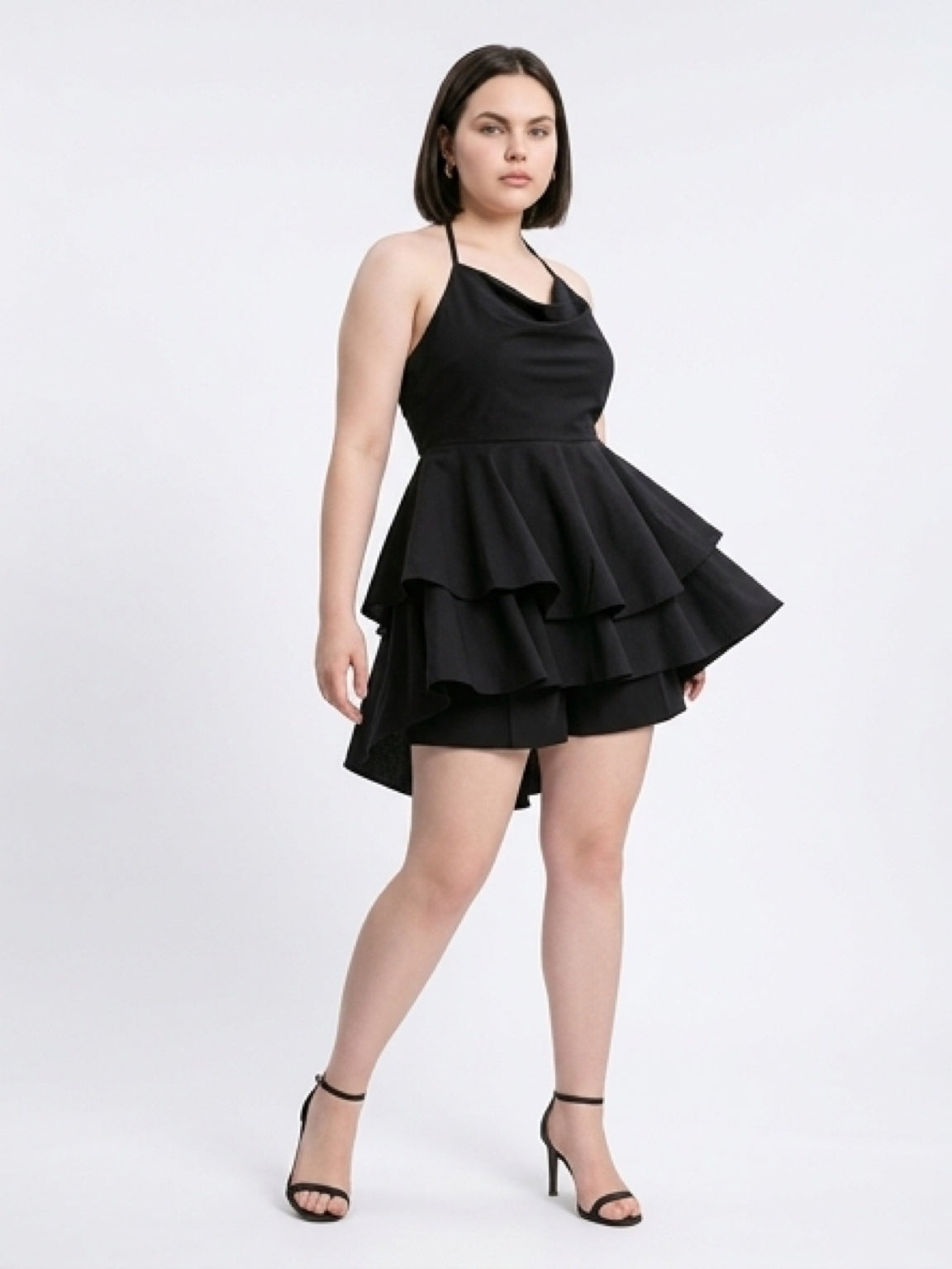 Black Ruffle Mini Dress – Elegant Party Style