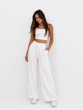 White High-Waist Wide-Leg Pants – Elegant Fit