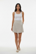 Beige Wrap Mini Skirt – Clean Elegant Fit