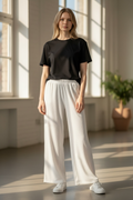 White Wide-Leg Pants – Soft Relaxed Fit