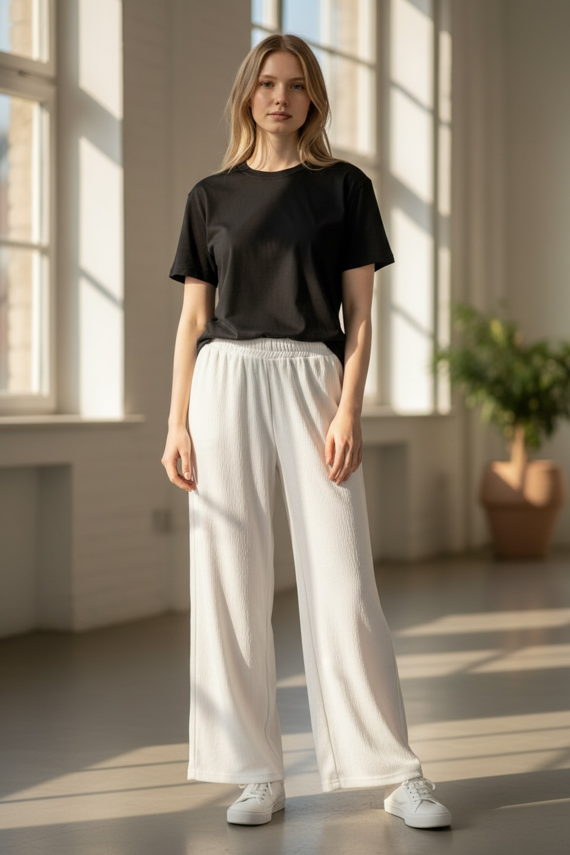 White Wide-Leg Pants – Soft Relaxed Fit