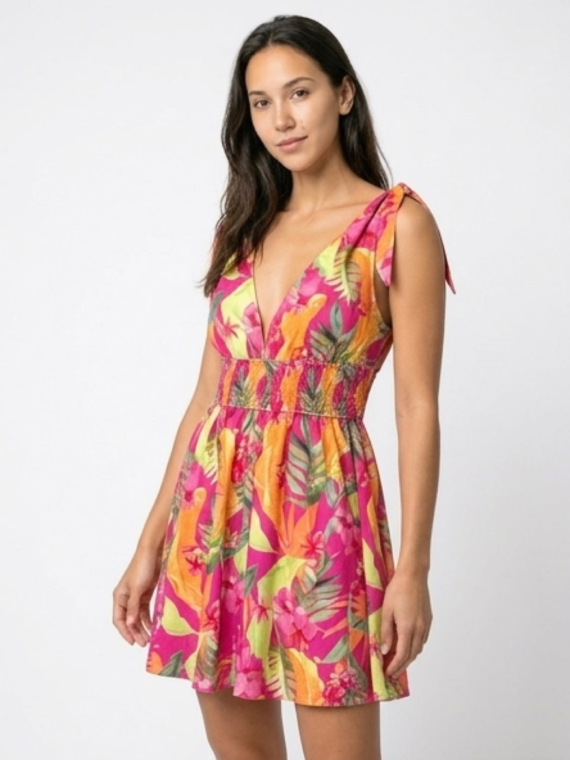 Floral Summer Mini Dress – Vibrant & Lightweight