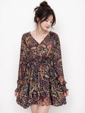 Boho Printed Mini Dress – Flowy Chic Style