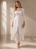 Elegant White Layered Jumpsuit Dress – Chic Modern Style