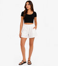 White Casual Shorts – Elastic Waist Comfort Fit