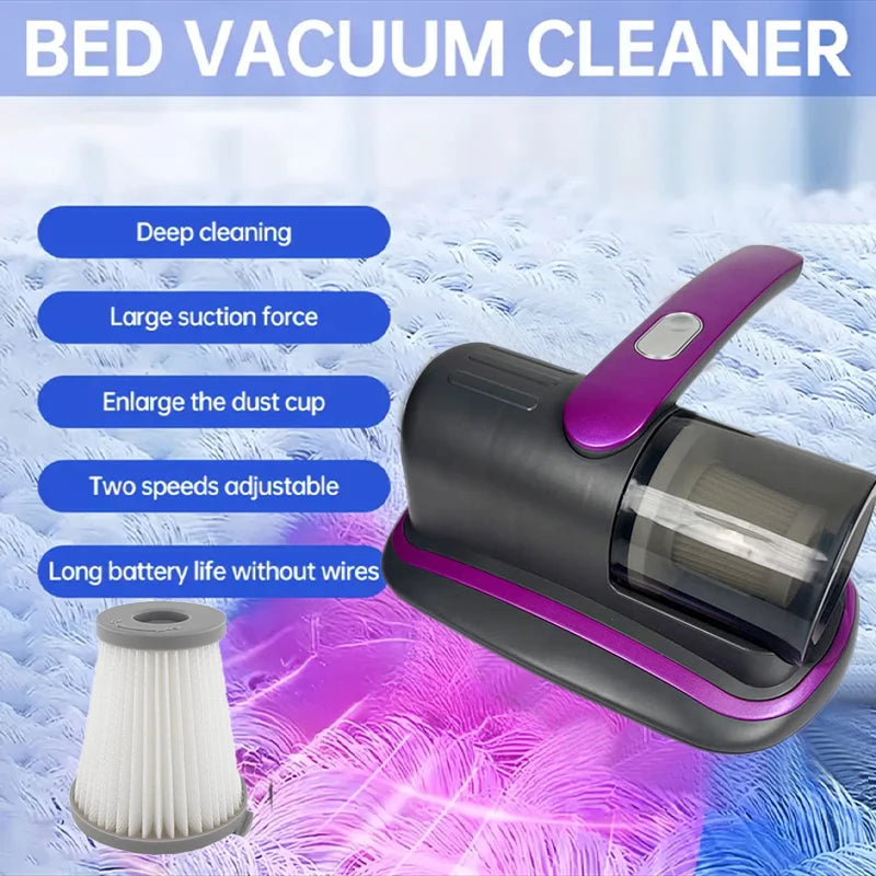Wireless Mattress Vacuum Cleaner – UV-C & HEPA, 12KPa