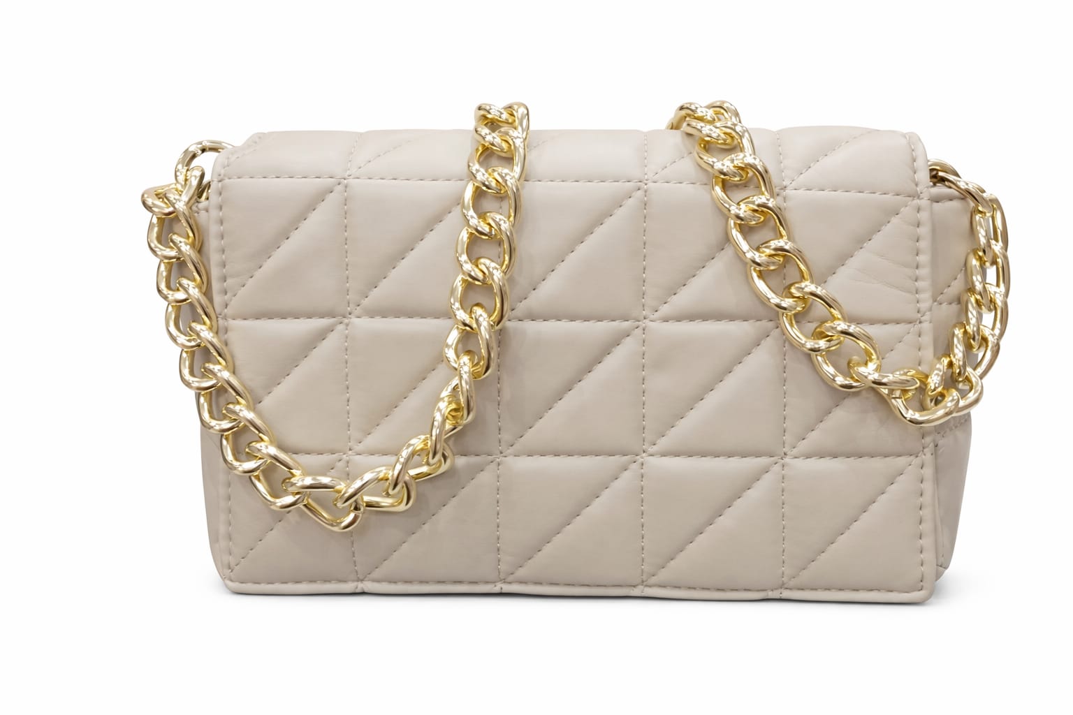 Beige Quilted Chain Bag – Elegant Classic Style