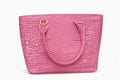 Pink Croc Embossed Handbag – Glossy Chic Style